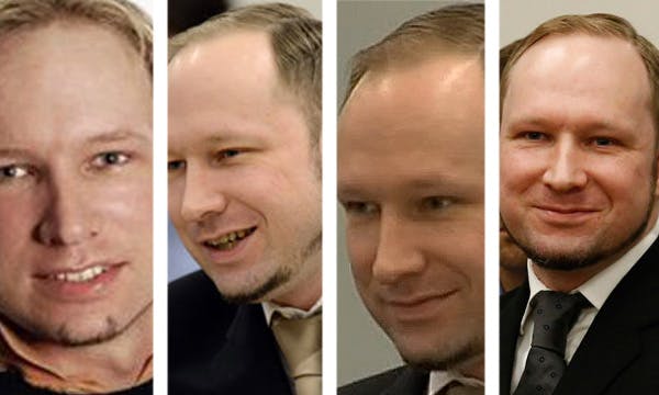آندرس برینگ بریویک، عامل کشتار گروهی در نروژ، با نیشخندهای مشهورش