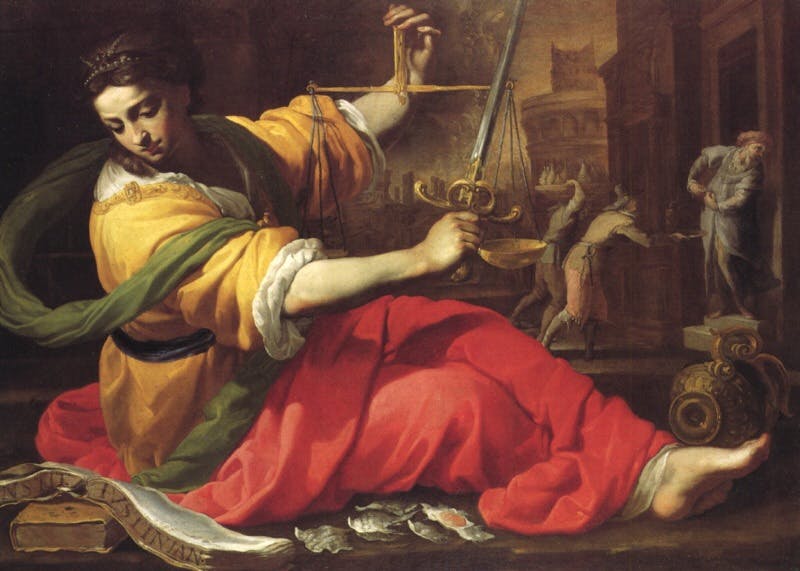 عدالت، اثر برناردینو مای، نقاش ایتالیایی (قرن ۱۷)