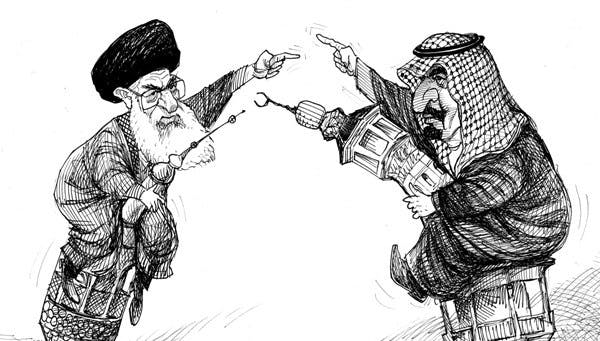 عربستان و ایران. علیه هم، دو رهبر اسلامی.