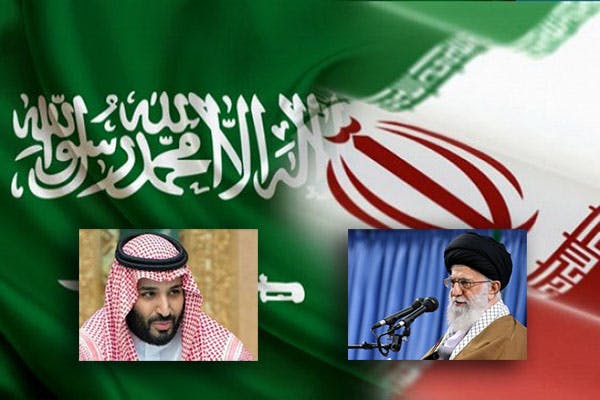 علی خامنه‌ای و محمد بن سلمان، رهبر و ولیعهد. این دو در برابر هم قرار گرفته‌اند. در حال حاضر آینده روابط دو کشور تابع موقعیت محمد بن سلمان، یعنی جنگ قدرت در ریاض شده است.