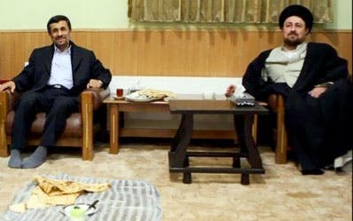 حسن خمینی و محمود احمدی‌نژاد، پس از یک صبحانه کاری مردافکن