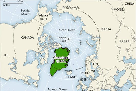 گرینلند و موقعیت آن در شمالگان
