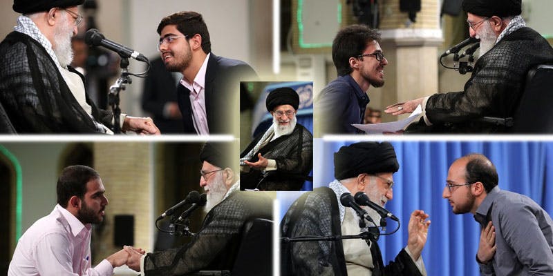 دانشجویان محبوب و مطلوب رهبر (عکس‌ها از دیدار ۷ خرداد ۱۳۹۷ خامنه‌ای با گروهی از دانشجویان دعوت شده به بیت نظام برای صرف افطاری)