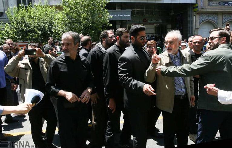 صالحی عصبانی − رئیس سازمان انرژی اتمی در راهپیمایی روز قدس (۱۳۹۷)
