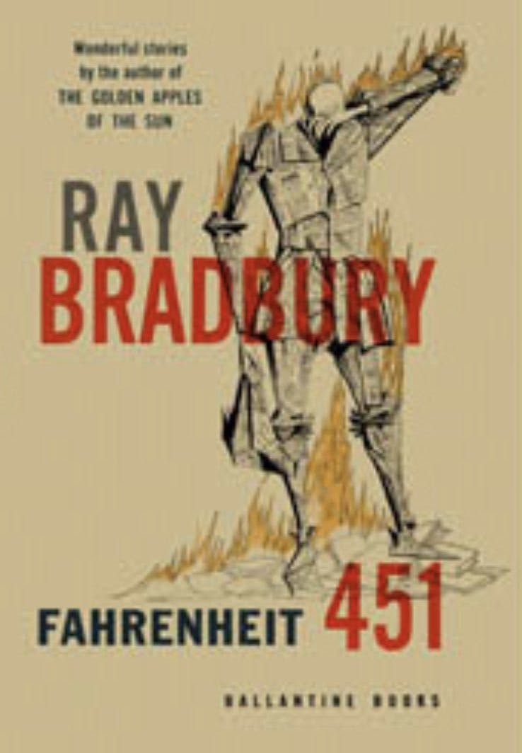 روی جلد چاپ اول "فارنهایت ۴۵۱" (۱۹۵۳)