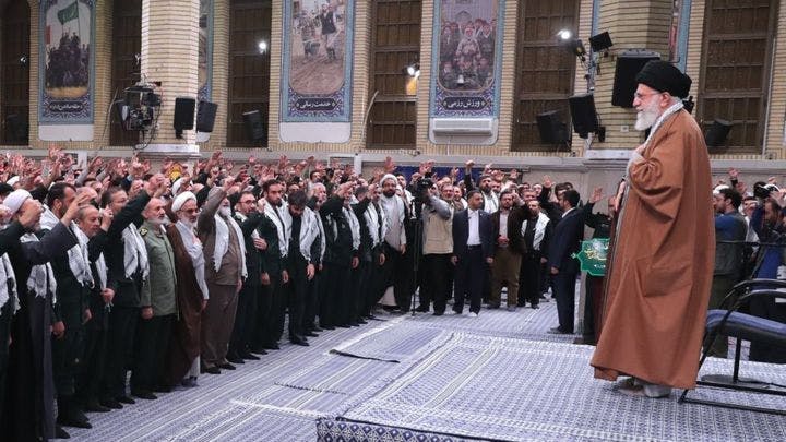 خامنه‌ای در دیدار با بسیجیان، ششم آذر ۱۳۹۸، پس از سرکوب خیزش آبان
