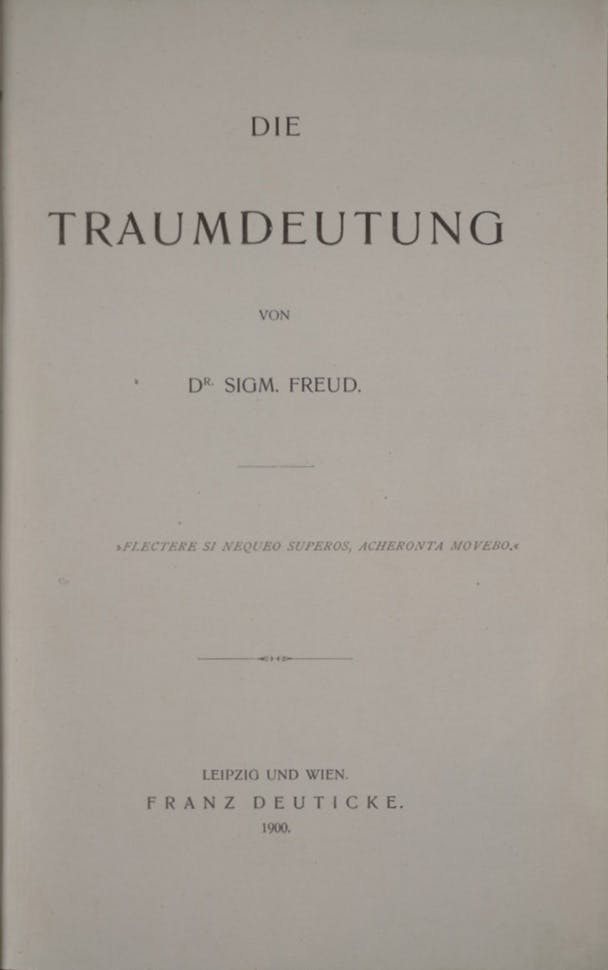 روی جلد چاپ اول «تفسیر خواب» فروید