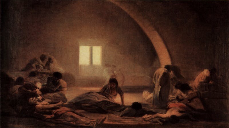 تابلوی طاعون (بیمارستان نظامی)، اثر فرانسیسکو گویا، نقاش اسپانیایی (۱۷۴۶−۱۸۲۸)