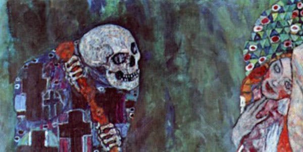 بخشی از تابلوی زندگی و مرگ، اثر گوستاو کلیمت، نقاش اتریشی ( ۱۹۱۸ - ۱۸۶۲)