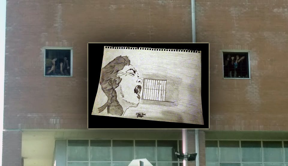 زندان پترو رالی در آتن و نقاشی یکی از پناهدگان زندانی