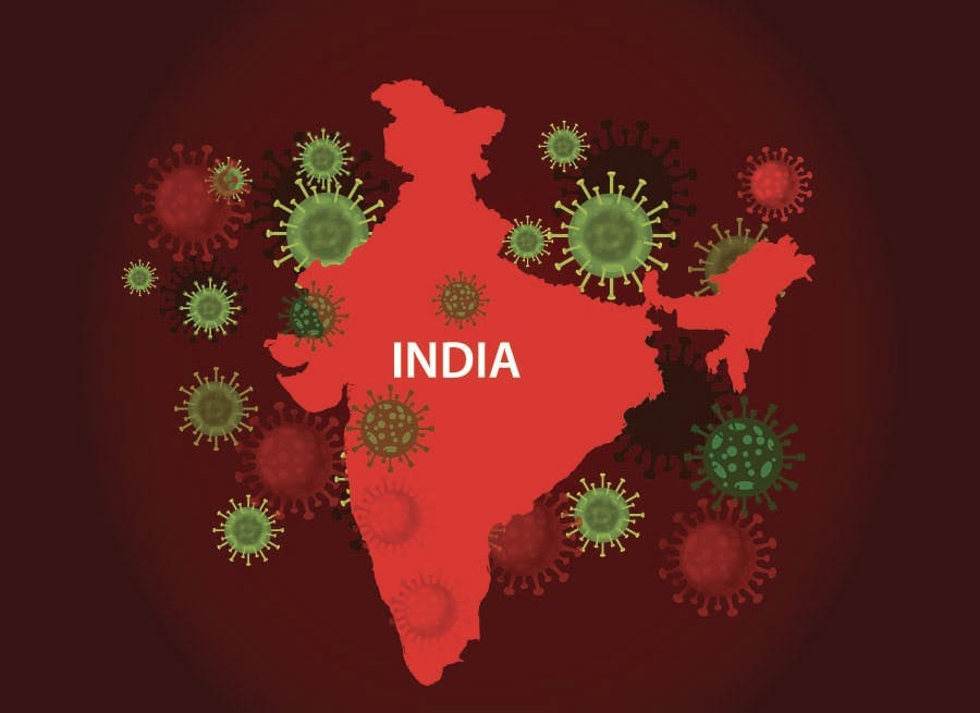 هندوستان، با جمعیتی بیش از ۱ میلیارد و ۳۰۰ میلیون تن، در چنگال کرونا. تصویر از Shutterstock