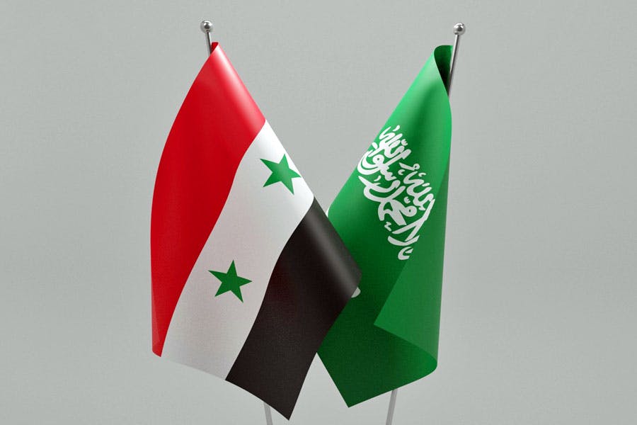 پرچم عربستان سعودی و سوریه