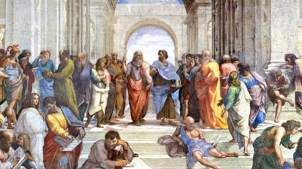 مکتب آتن، اثر رافائل، نمادی از بنیان‌های فلسفه، هنر و ادبیاتِ یونان باستان