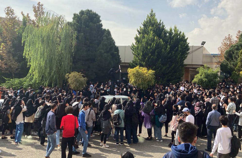 تظاهرات در دانشگاه آزاد، تهران مرکزی (سوهانک)، ۷ آبان ۱۴۰۱