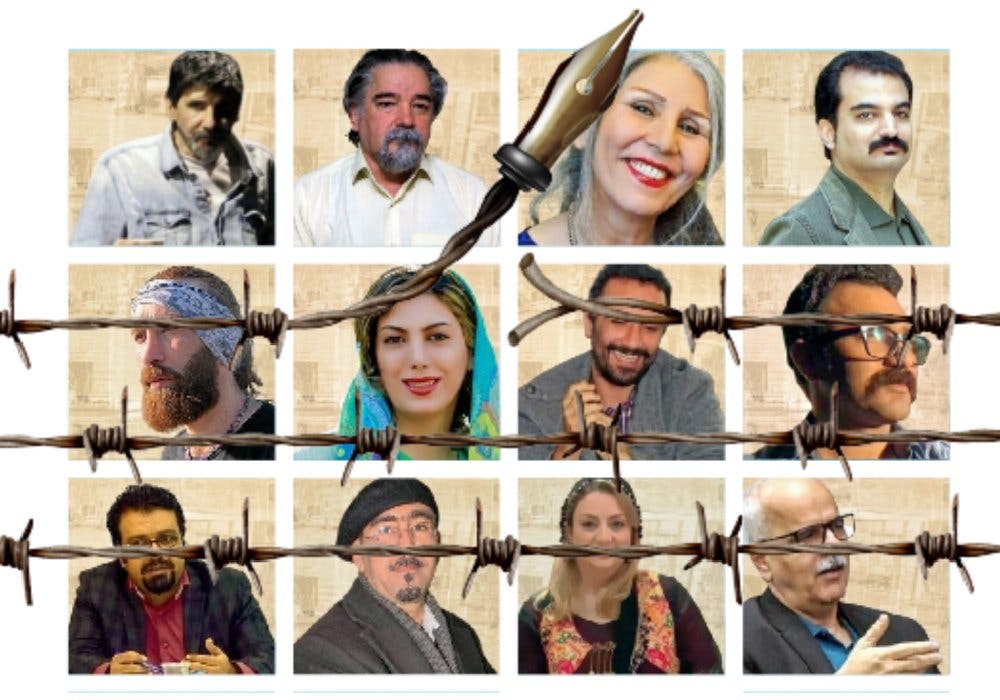 برخی از نویسندگان، شاعران و هنرمندان بازداشتی (عکس: زمانه. پیشزمینه: شاتراستاک)
