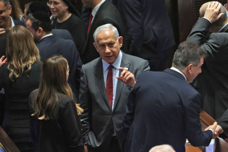 تصویر بنیامین نتانیاهو در پارلمان اسراییل