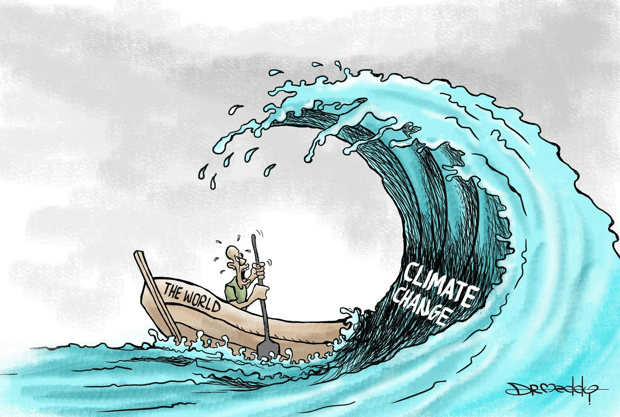 تغییرات اقلیمی، کارتونی از مدی، کارتونیست تانزانیایی ــ منبع: کارتون موومنت