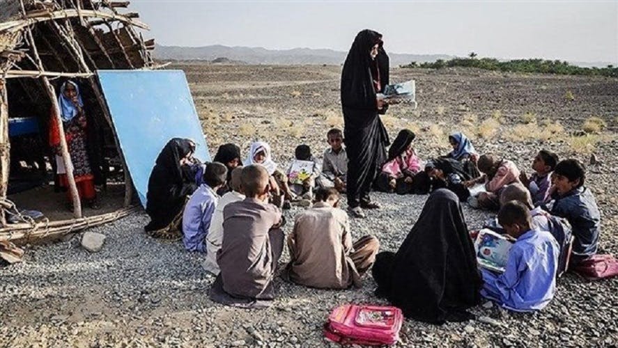 یک مدرسه کپری یحتمل در جنوب استان کرمان یا بلوچستان. عکس: آرشیو