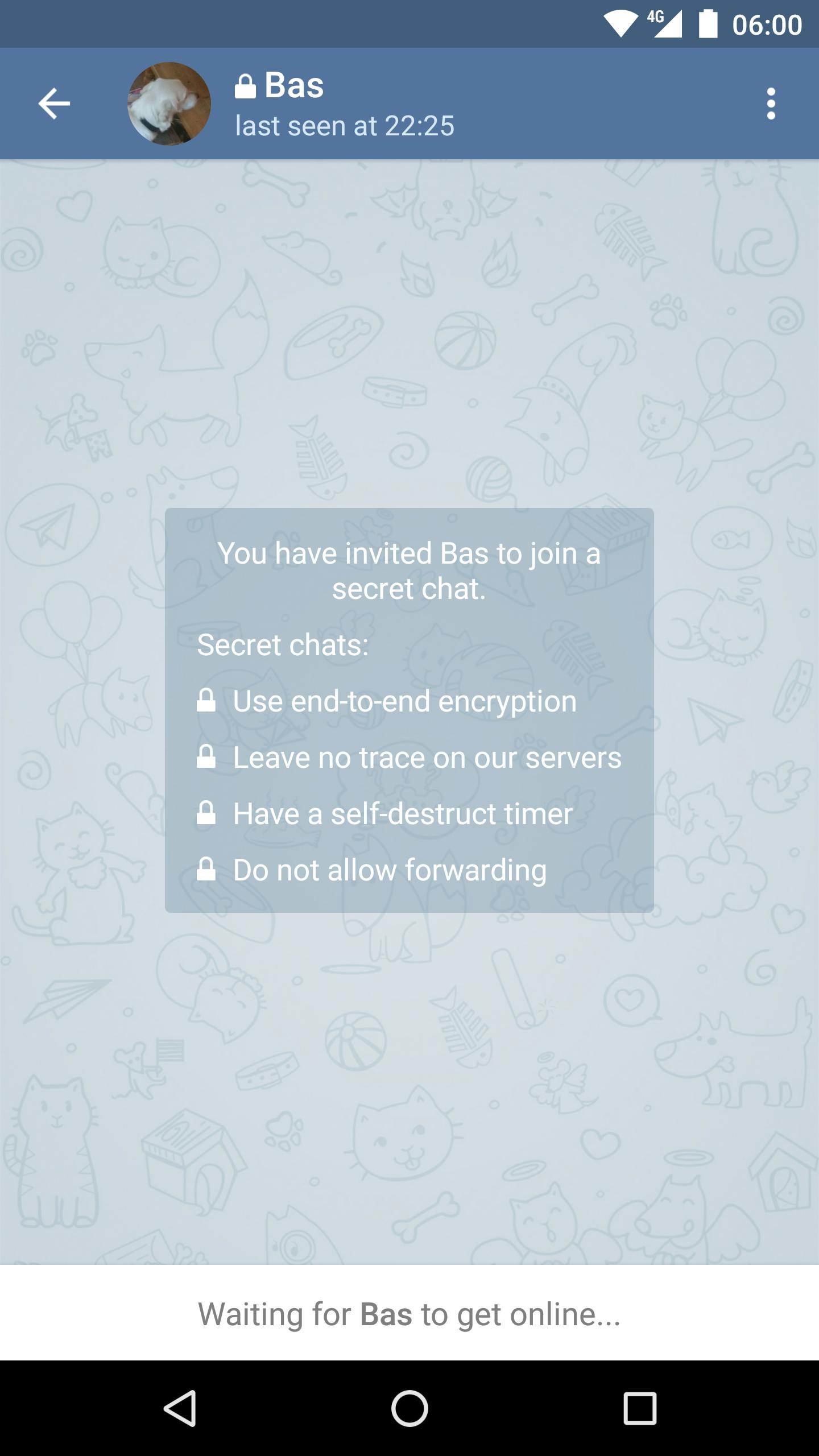 تصویری از یک صفحه موبایل و چگونگی نمایش چت خصوصی در تلگرام