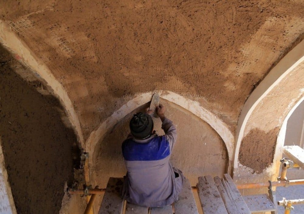 یک کارگاه مرمت بناهای تاریخی در کرمان. عکس: ایرنا