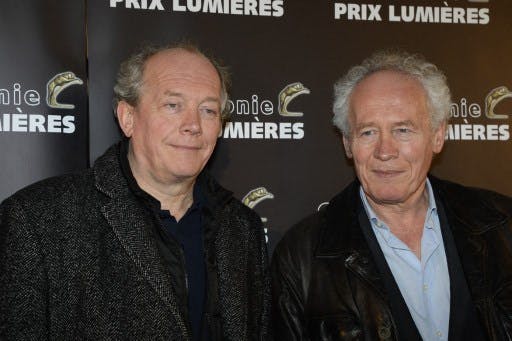 ژان پیر و لوک داردن، معرئف به برادران داردن، نویسندگان، تهیه‌کنندگان و کارگردانان فیلم بلژیکی در بیستمین دور جوایز لومیر در ۲ فوریه ۲۰۱۵ در پاریس. (عکس: خبرگزاری فرانسه)