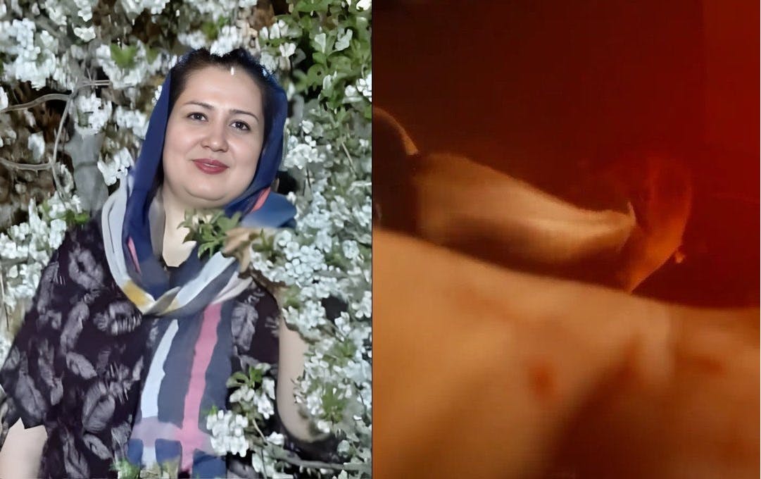 سمت راست لحظه کشته شدن شیرین علیزاده و بهت همسرش و سمت را تصویر شیرین علیزاده