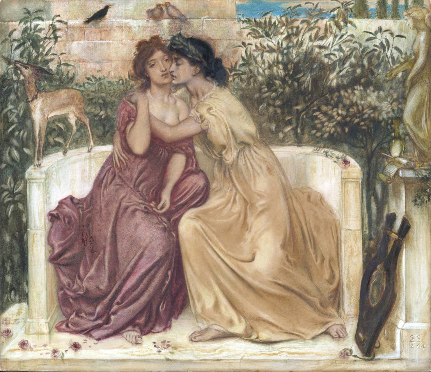 تصویر از ویکی‌پدیا: یک نقاشی قرن نوزدهمی که سوپفا و یار او را نشان می‌دهد.