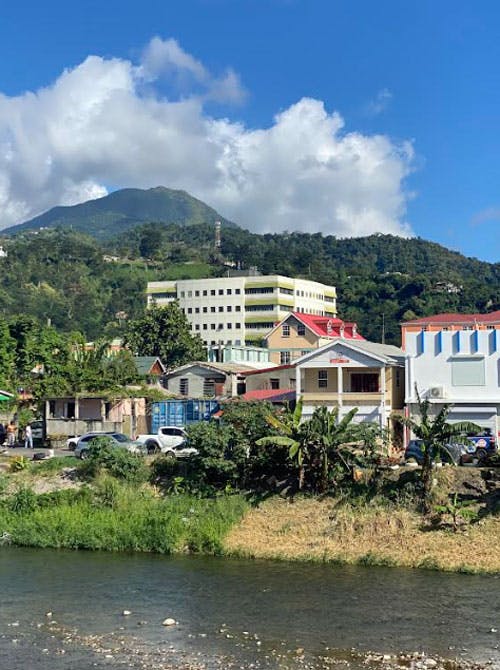 مرکز مالی روسو که دفاتر صدور پاسپورت دومینیکا در آن واقع شده‌اند. عکس از زک کاپلین