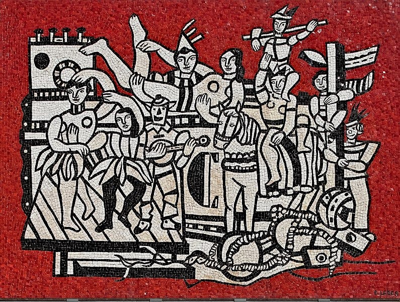 فرنان لژه، رژه‌ی بزرگ، کار موزاییک (۱۹۵۸) – منبع: ویکی‌پدیا