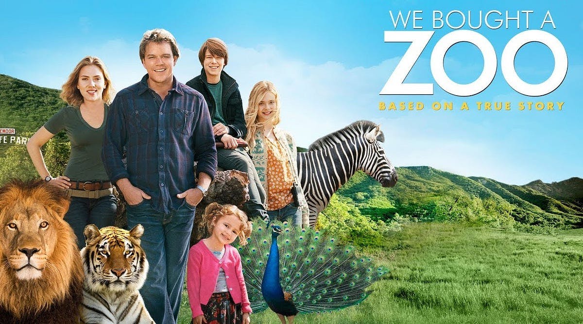 پوستر فیلم ما یک باغ وحش خریدیم- بازیگران فیلم و یک گوره خر و یک طاووس و یک ببر