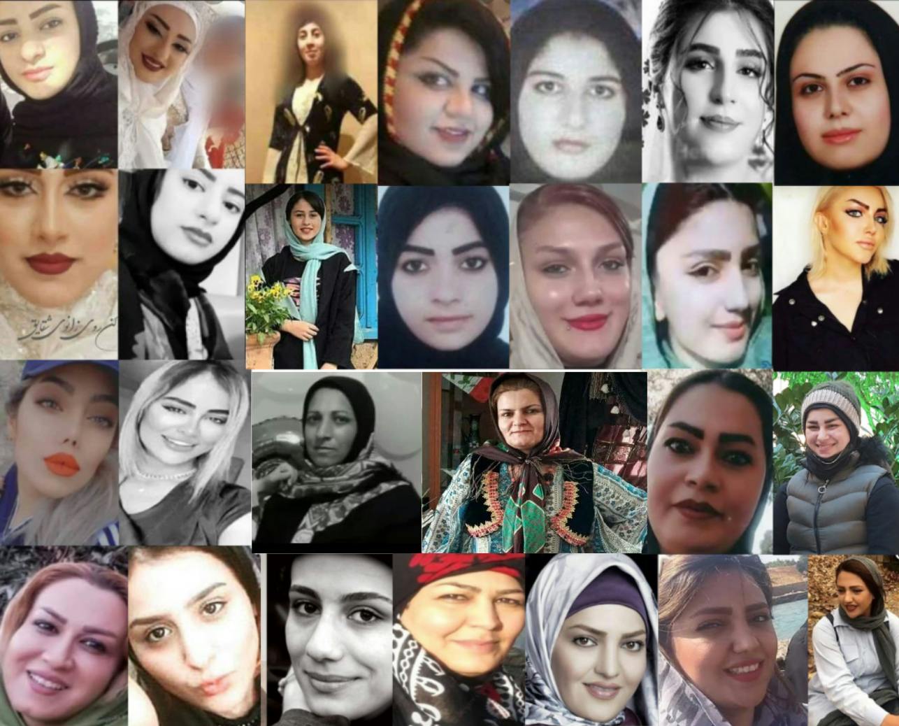 تصویر ۲۷ زنی که در سال‌های گذشته به‌دست مردان خانواده به قتل رسیده‌اند.